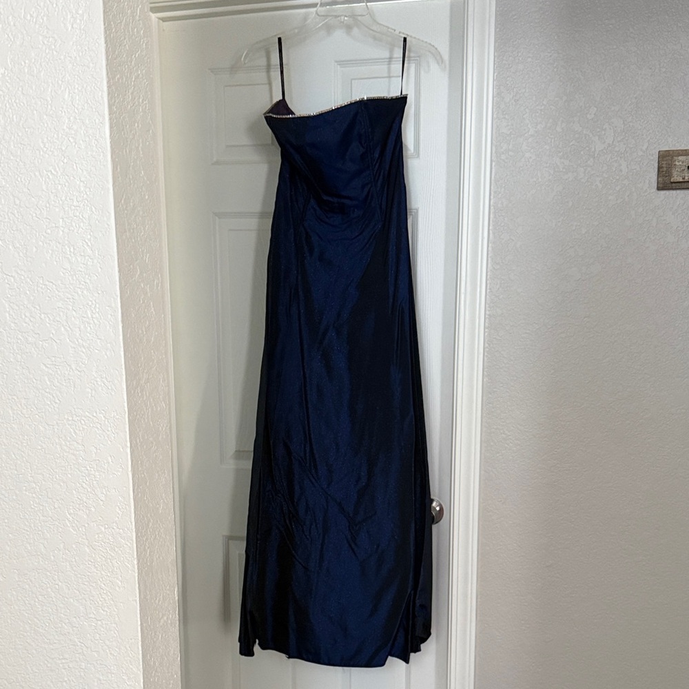 Vintage Jessica McClintock, Elegant Navy Blue Evening Gown